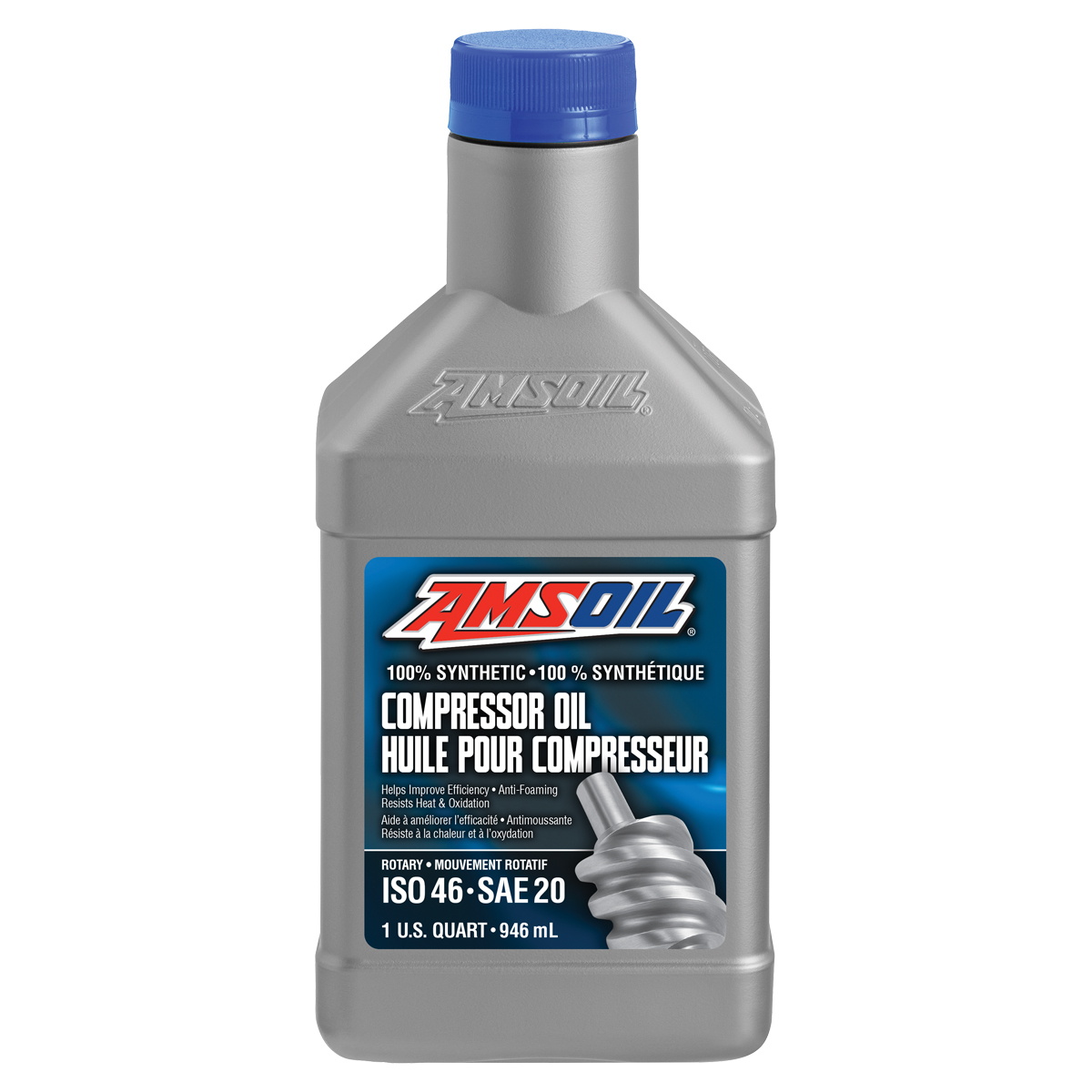 Synthetic Compressor Oil - ISO 46, SAE 20 in Quart Bottle by AMSOIL Synthetic Compressor Oil - ISO 46, SAE 20 in Quart Bottle by AMSOIL